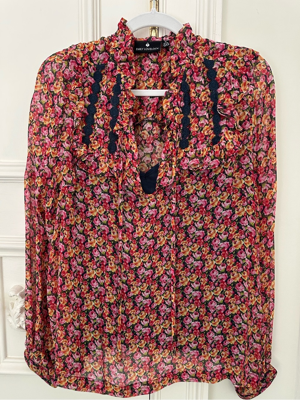 Emily Lovelock Floral Ruffle Blouse - Pink Multi